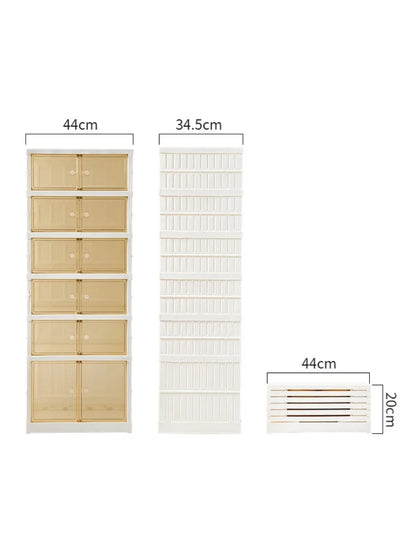 Boîte de rangement à chaussures pliable en plastique transparente