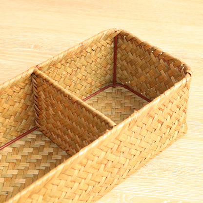Panier de rangement tissé à la main avec couvercle - Organisateur élégant
