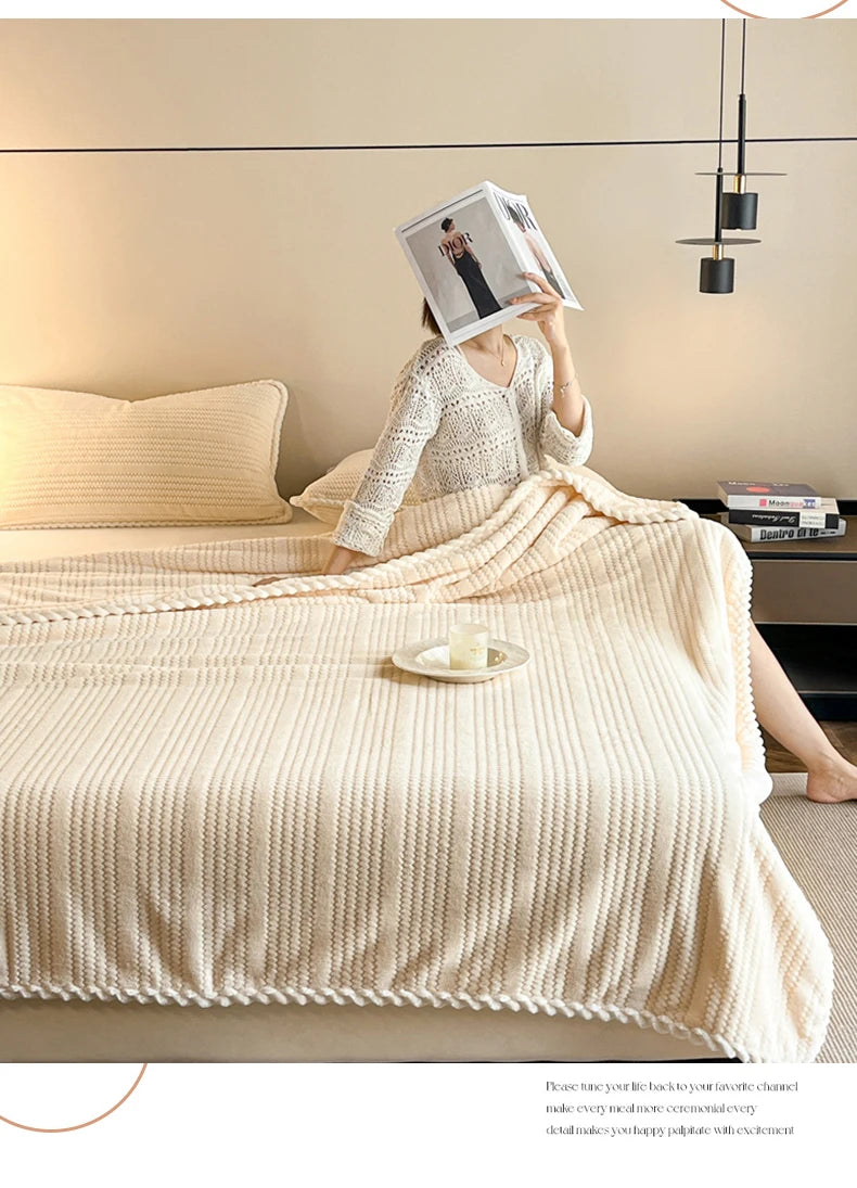 Couverture King Size à Carreaux - Chaude et Confortable pour Canapé