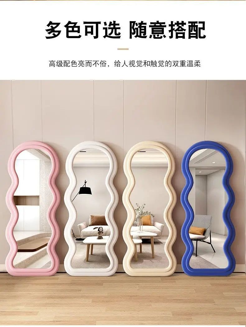 Miroir ondulé pleine longueur, design nordique luxe, livraison gratuite