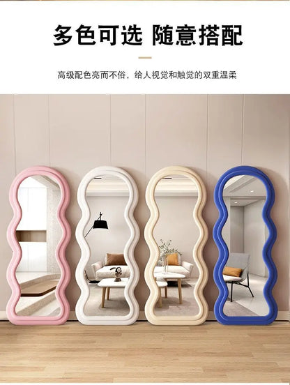 Miroir ondulé pleine longueur, design nordique luxe, livraison gratuite
