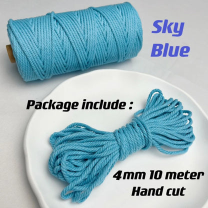 Corde en coton naturel 4mm pour macramé - 10m de créativité DIY