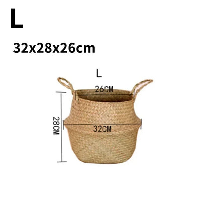 Panier en osier marin suspendu - Rangement élégant pour la maison