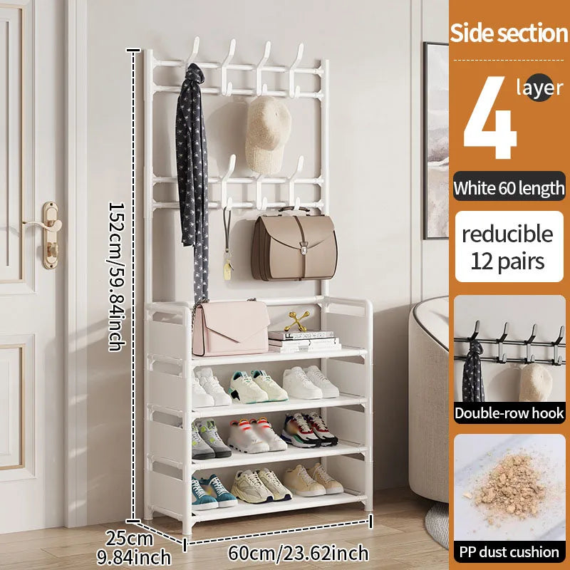 Cintre multicouche et étagère à chaussures en bois pour un rangement pratique