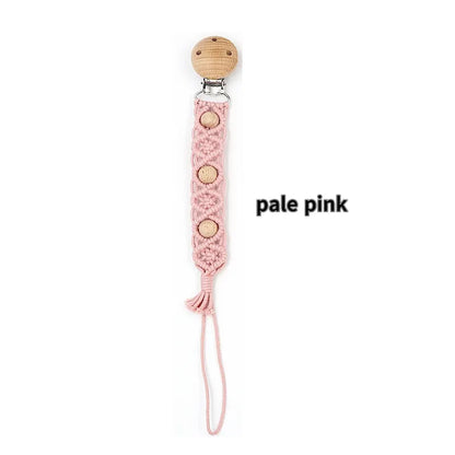 Porte-tétine en macramé et chanvre pour bébé - Tétine en coton artisanale