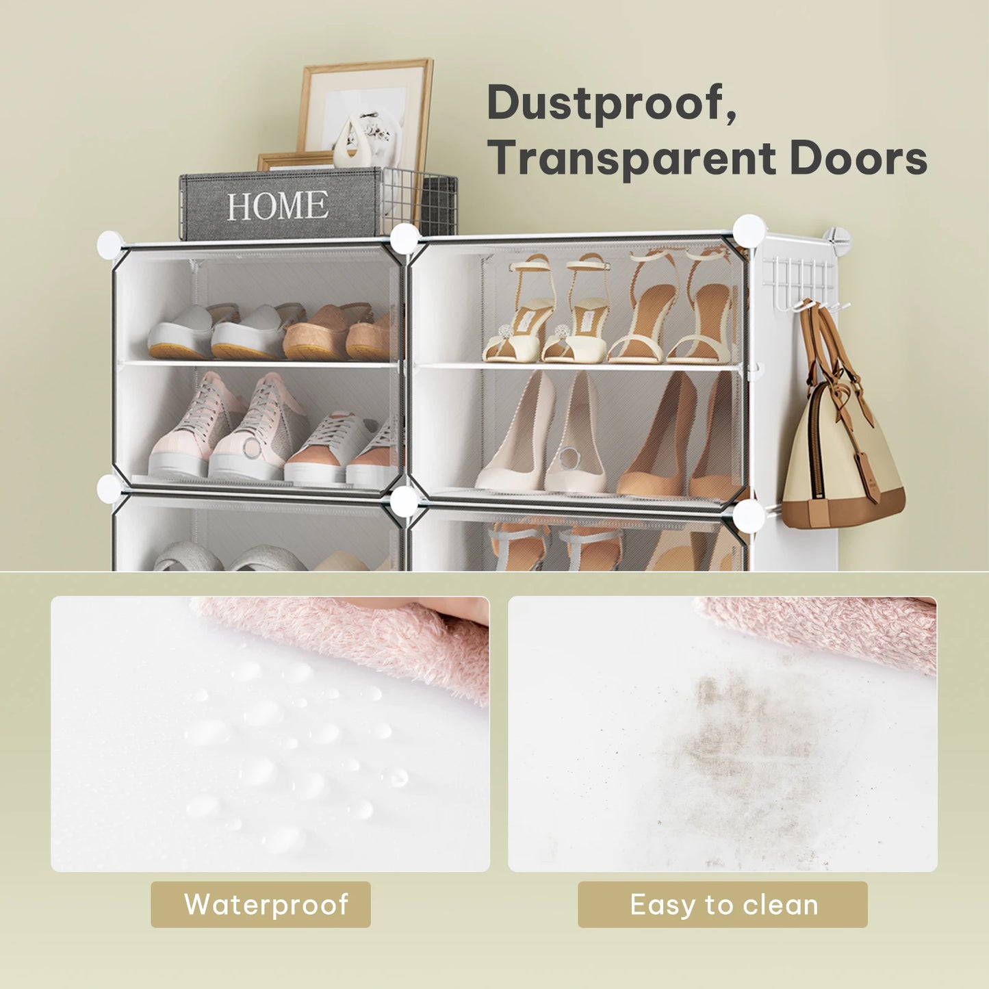 Armoire à chaussures pliable en PP transparent - Organisateur modulaire