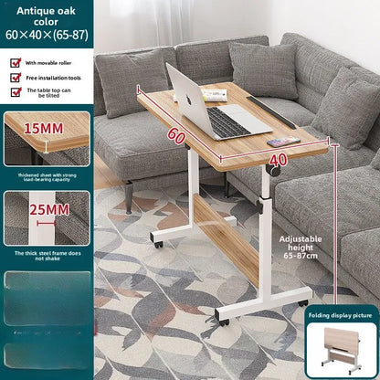 Table pliante mobile avec rouleaux - Table de chevet polyvalente