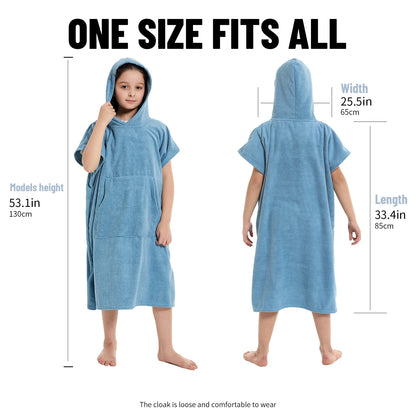 Robe de bain enfants avec capuche - Poncho de plage absorbant