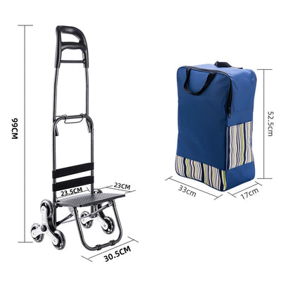 Chariot d'épicerie léger et pliable pour escalier - Idéal voyage