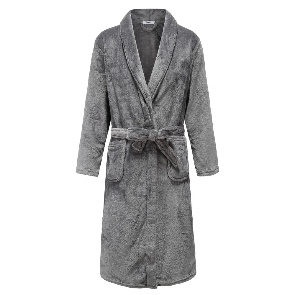 Peignoir Kimono en flanelle pour hommes - Confort d'automne hiver