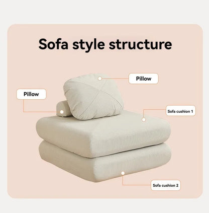 Canapé-lit pliant en tissu pour petit salon - Confort tatami