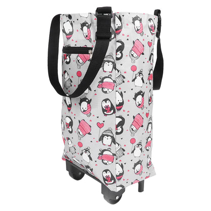 Chariot de Shopping Pliable avec Roulettes pour Homme - Pratique et Fonctionnel