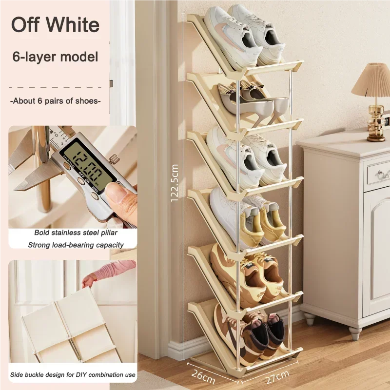 Étagère à chaussures empilable étroite pour un rangement optimal