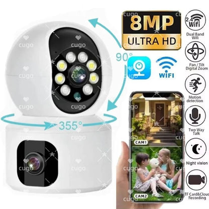 Caméra IP WiFi 8MP avec vision nocturne et audio bidirectionnel