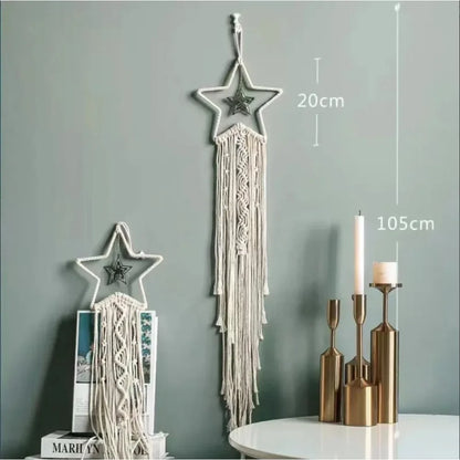 Macramé mural lune pour chambre d'enfant - Décor bohème nordique