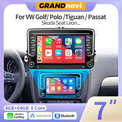 Autoradio GPS Android 13 pour VW, Skoda, Golf, Passat - 2Din