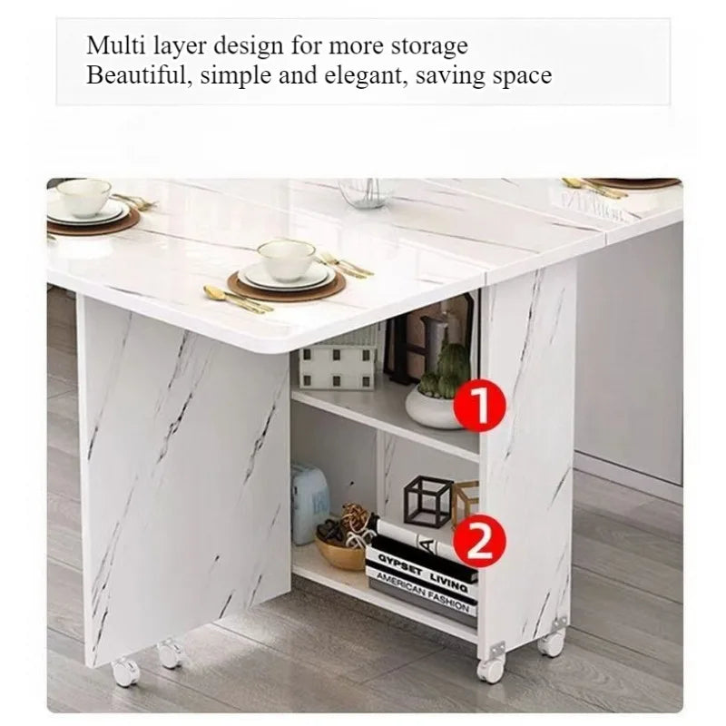 Table à Manger Pliante Rectangulaire Multifonction pour Petit Appartement