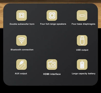 Barre de son 9D avec caisson de basses, Bluetooth & HDMI