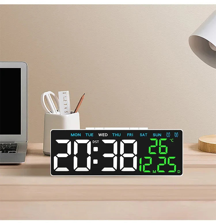 Réveil numérique LED avec température, date et mode nuit
