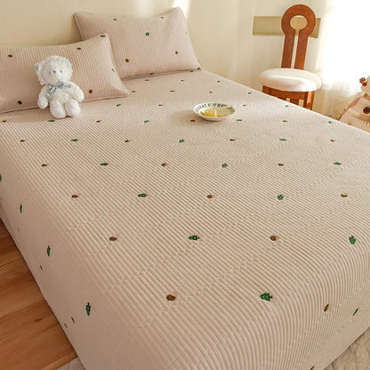 Ensemble Couvre-lit Matelassé Chic en Coton - 3 Pièces avec Taies