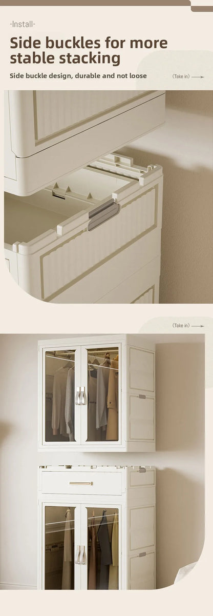 Armoire de rangement pliable multifonction pour vêtements et maison