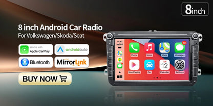 Autoradio GPS Android 13 pour VW, Skoda, Golf, Passat - 2Din