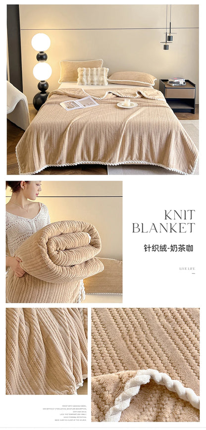 Couverture King Size à Carreaux - Chaude et Confortable pour Canapé