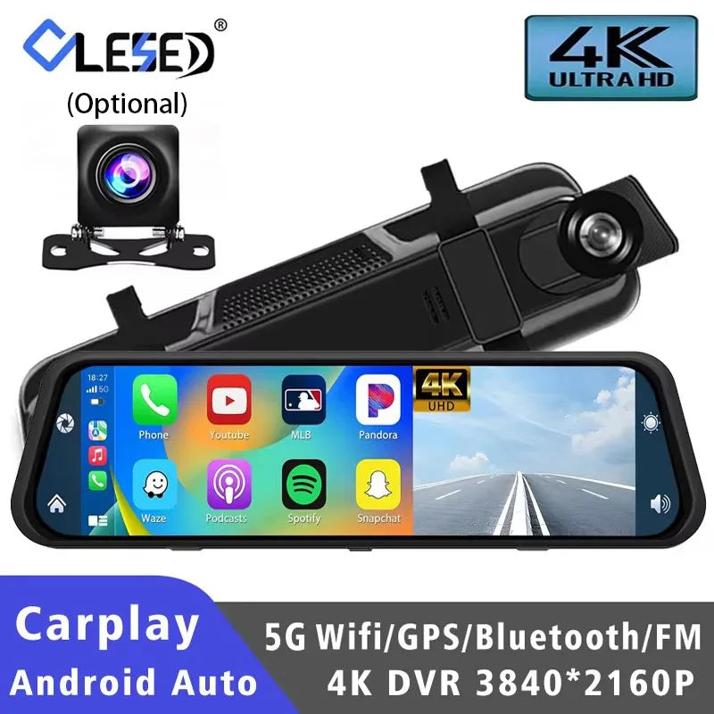 Dashcam 4K 3840P avec Carplay, GPS et WiFi - Caméra Voiture