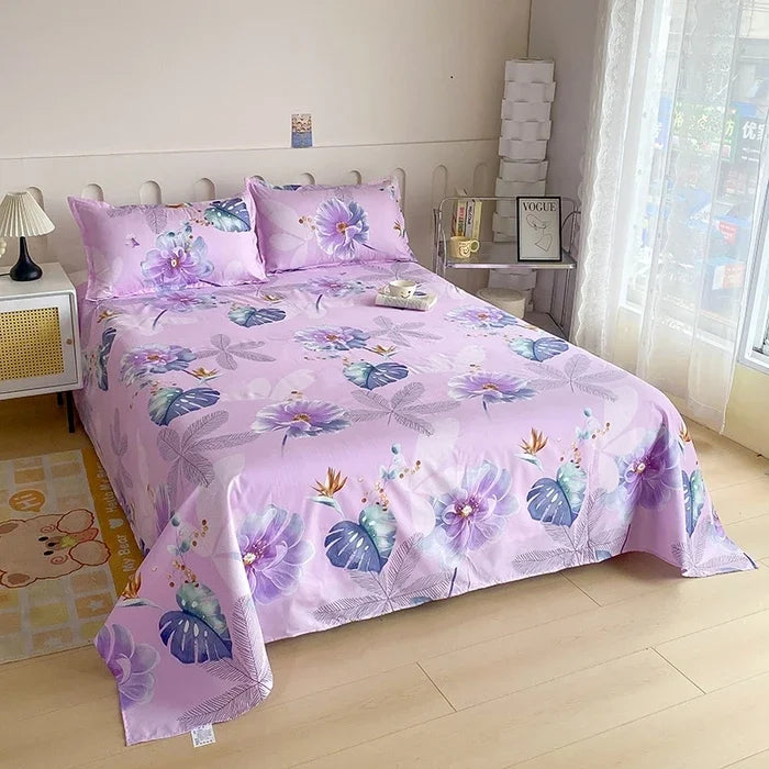 Draps de Lit Fleuri Réactifs pour Lit Double, Simple, Queen, King