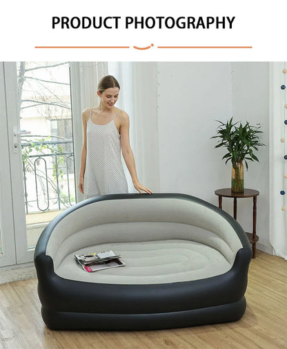 Canapé gonflable portable d'extérieur pliant pour camping - Double incliné