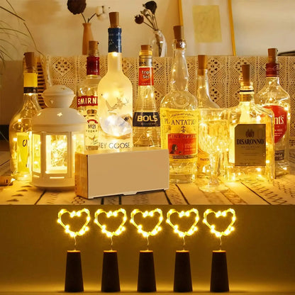Guirlande LED cuivre pour bouteille de vin - Décoration de Noël 2m