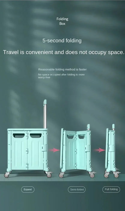 Chariot de courses pliable avec sacs – Idéal pour épicerie et pique-nique