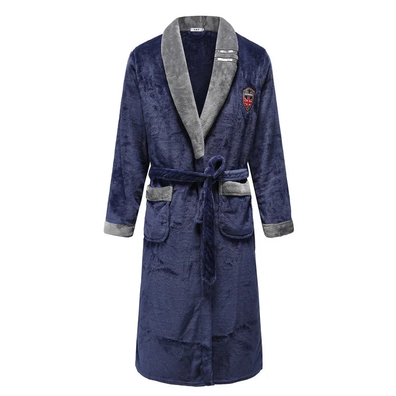 Peignoir Kimono en flanelle pour hommes - Confort d'automne hiver