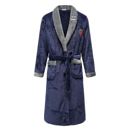 Peignoir Kimono en flanelle pour hommes - Confort d'automne hiver