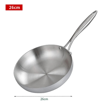 Poêle à frire en inox 304 antiadhésive pour cuisinière à gaz et induction