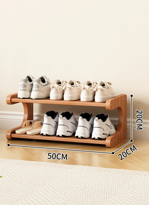 Étagère à chaussures en bois multi-niveaux pour rangement pratique