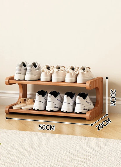 Étagère à chaussures en bois multi-niveaux pour rangement pratique