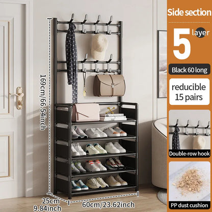 Cintre multicouche et étagère à chaussures en bois pour un rangement pratique