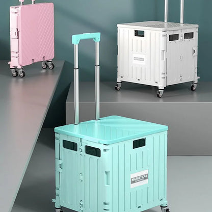 Chariot de courses pliable avec sacs – Idéal pour épicerie et pique-nique