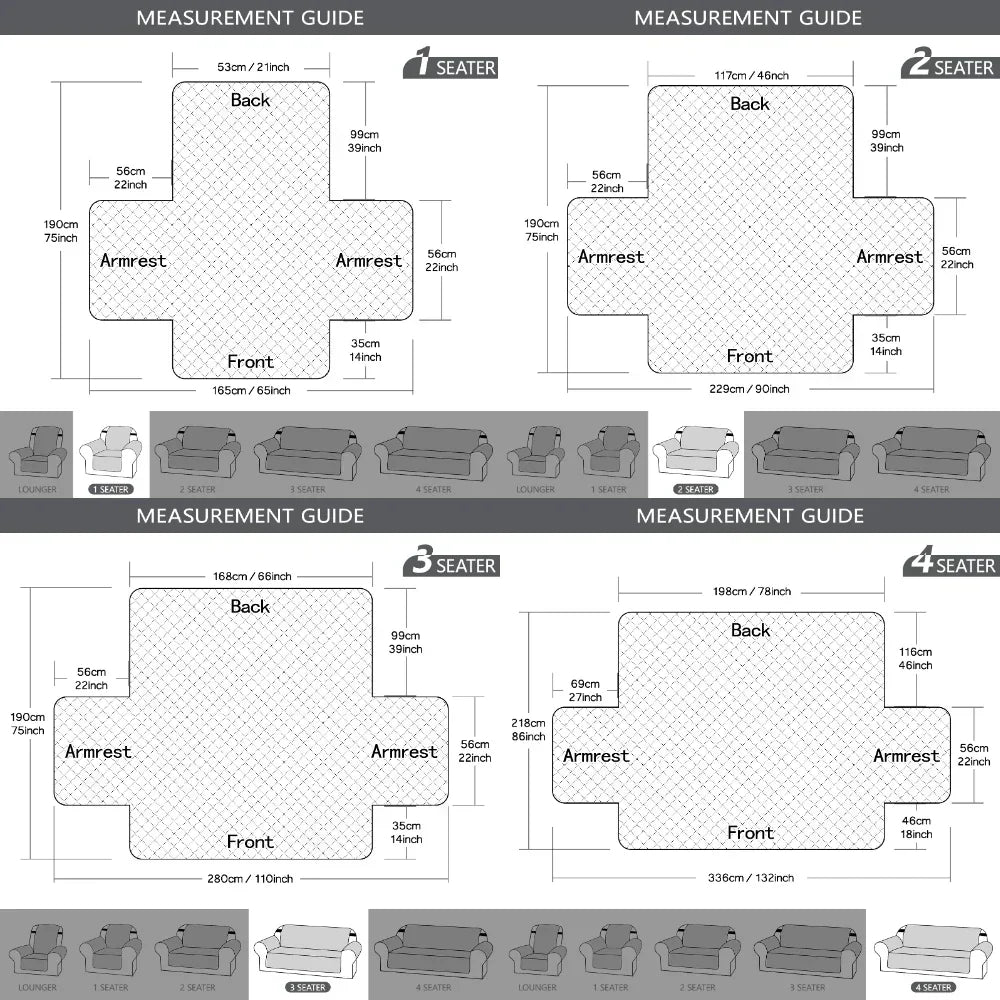 Housse de canapé réversible 1/2/3/4 places - Protection enfants & animaux