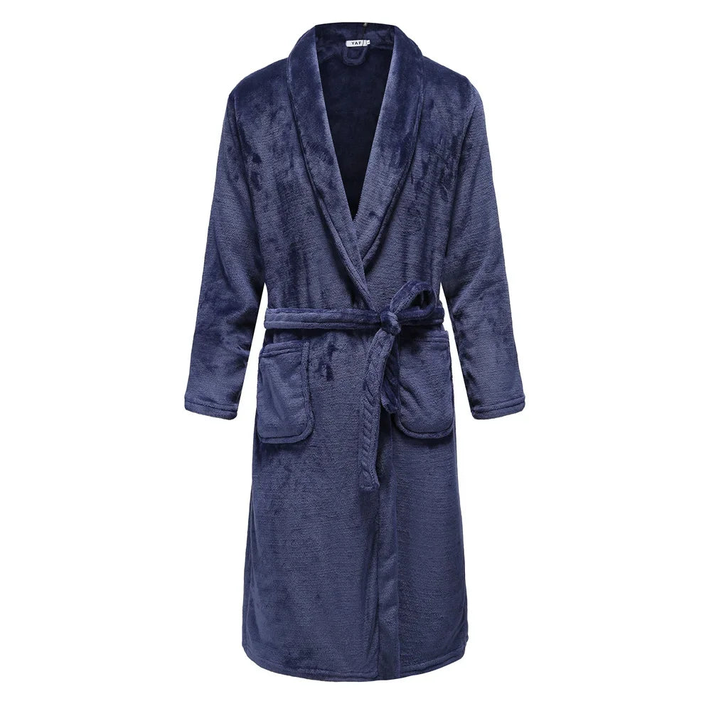 Peignoir Kimono en flanelle pour hommes - Confort d'automne hiver