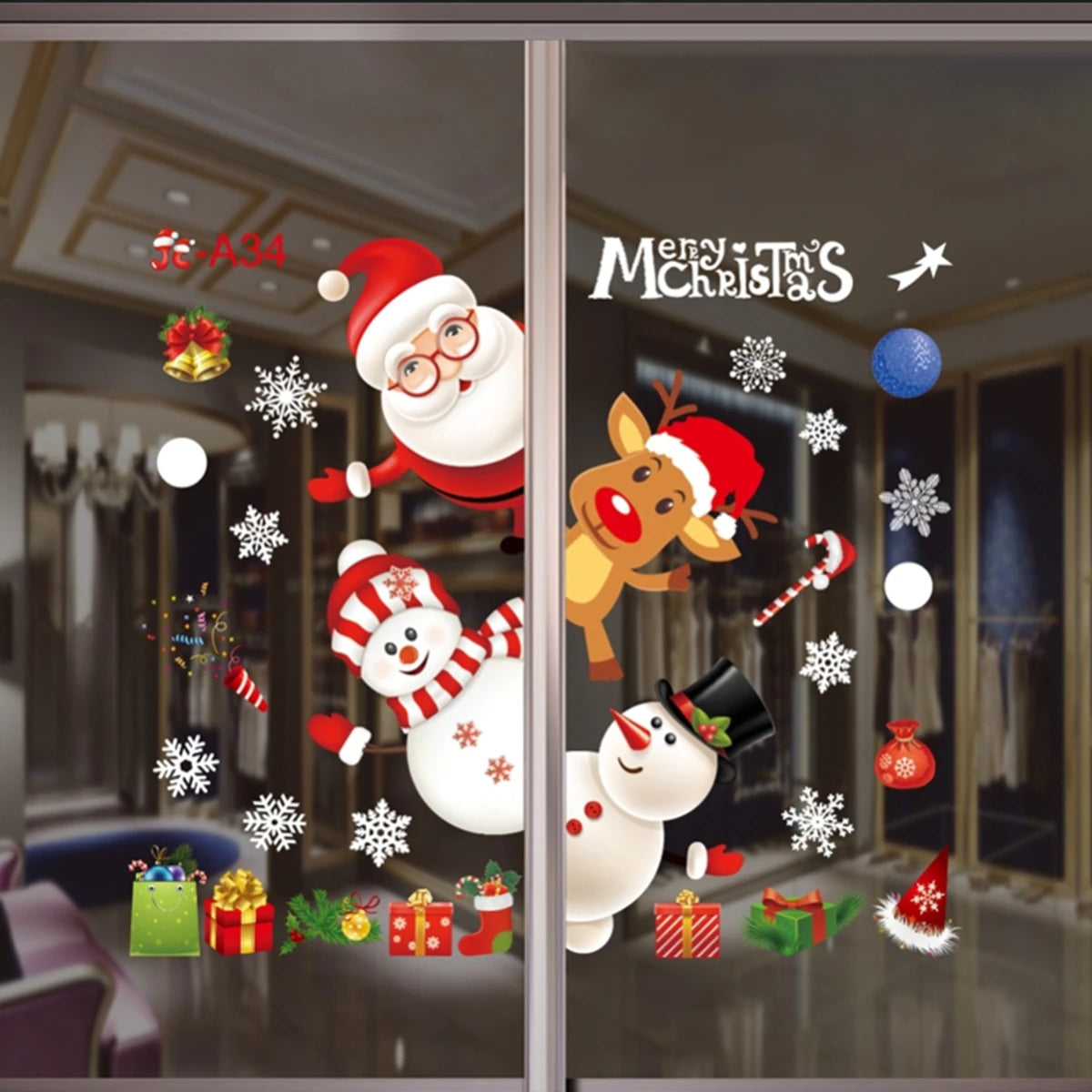Autocollants Muraux de Noël 2024 - Décoration Festive et Cadeau