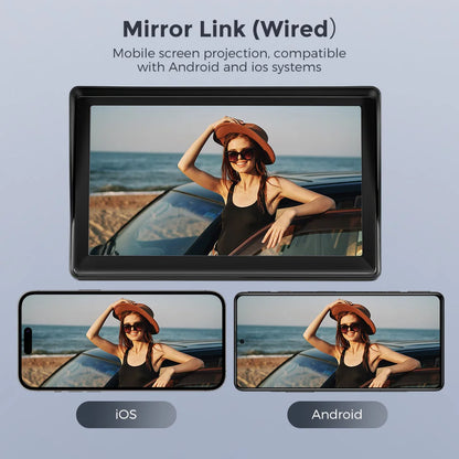 Autoradio Android 7'' sans fil - FM, BT, WiFi, AUX intégré