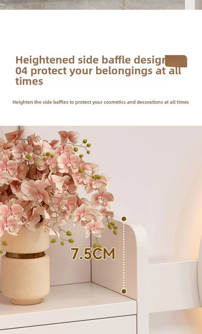 Commode avec Miroir : Table de Maquillage Rangement Petit Appartement