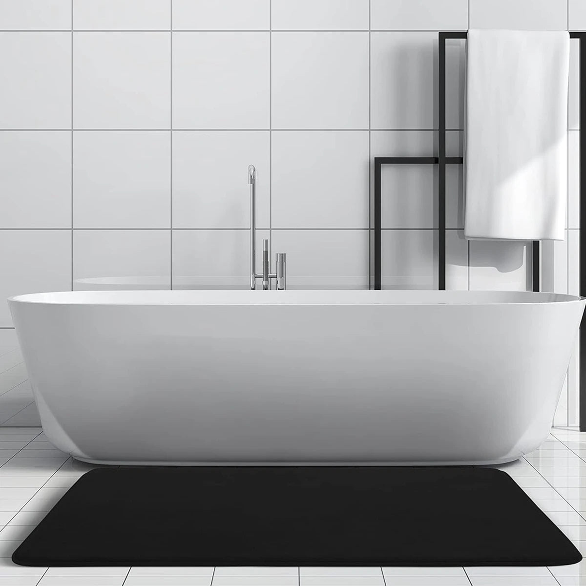 Tapis de bain antidérapant en velours corail - Confort et style