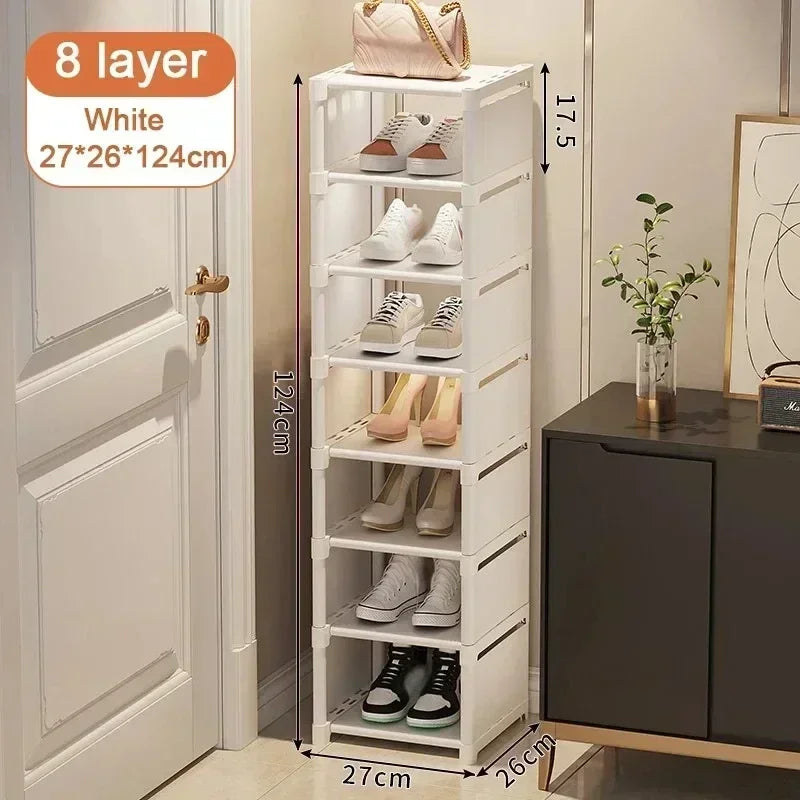 Étagère à chaussures empilable en angle, gain de place et pratique