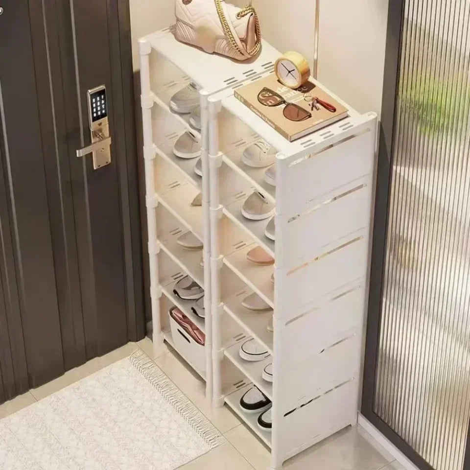 Étagère à chaussures empilable en angle, gain de place et pratique