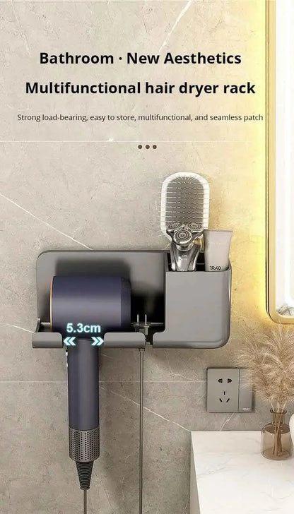 Sèche-Cheveux Mur Monté - Rack de Stockage Sans Poinçonnage