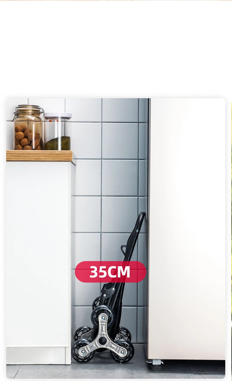 Chariot d'épicerie léger et pliable pour escalier - Idéal voyage