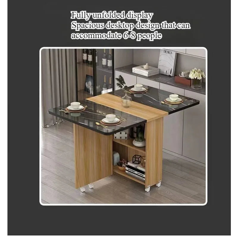 Table à Manger Pliante Rectangulaire Multifonction pour Petit Appartement